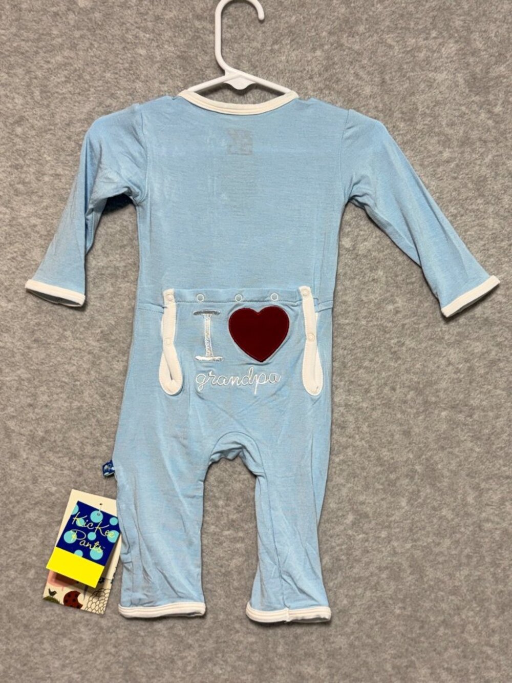 Kickee Pants Baby Blue Layette Footie 6-9M Viscose Bamboo I Love Grandpa